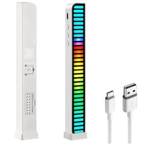 NEW 32 LED USB Rechargeable App Music Sync Audio Spectrum Light Voice-Activated
